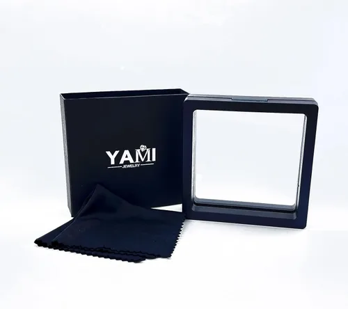 Miniatura 14 de YAMI Cadena de eslabones cubanos para hombre, azul/negro/oro de 14 quilates, acero inoxidable de 0.394-0.472 in de grosor, collar de cadena