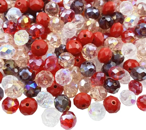 Miniatura 19 de Jmassyang Briolette Rondelle - Cuentas de cristal facetadas de 0.315 in para hacer joyas, pulseras, collares, aretes (negro, 250 unidades)
