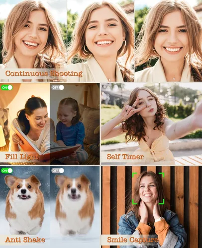 Miniatura 5 de Cámara digital, cámara de vlogging 4K para cámaras de enfoque automático de YouTube para fotografía con zoom digital de 16X, cámara digital compacta