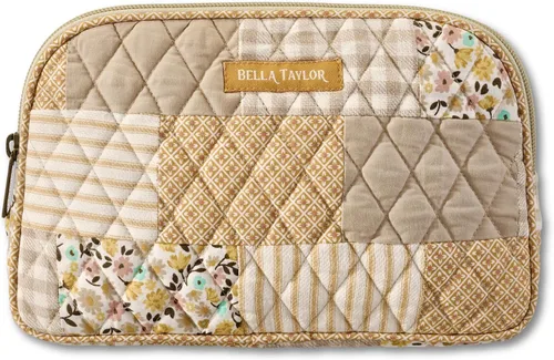 Miniatura 11 de Bella Taylor Bolsa de maquillaje de algodón acolchada grande para mujeres, bolsa de cosméticos de viaje