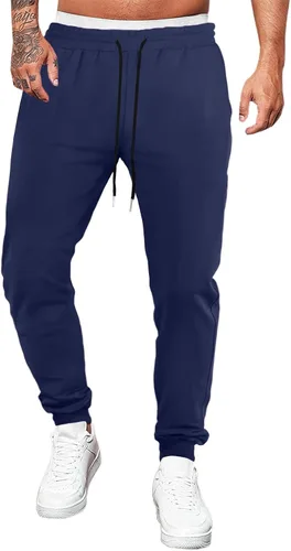 Renaowin Pantalones deportivos para hombre, ligeros, ajustados, con cordón en la cintura, con bolsillos, para entrenamiento, correr, gimnasio, a