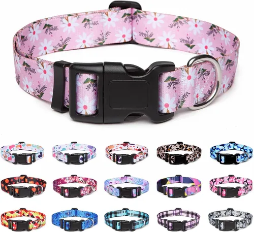Miniatura 10 de Collar ajustable para perro con patrones, ultra cómodo, de nailon suave, transpirable, para perros pequeños, medianos y grandes (S, flecha)