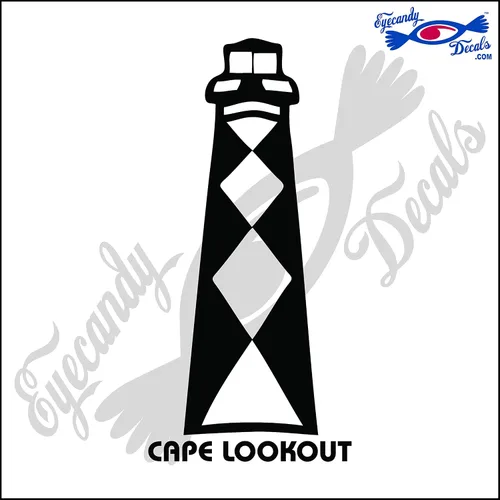 Cape Lookout North Carolina Lighthouse - Adhesivo decorativo (6 pulgadas), color negro