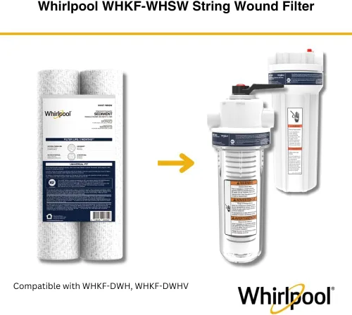 Miniatura 3 de Whirlpool Filtros de agua para toda la casa de 35 micrones, 10 x 2.5 pulgadas, filtración certificada NSF que reduce los sedimentos para agua