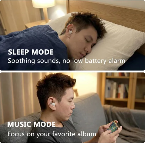 Miniatura 5 de Audífonos invisibles para dormir, Bluetooth, reducción de ruido, control táctil, tiempo de reproducción de 6 horas, temporizador, modo de música