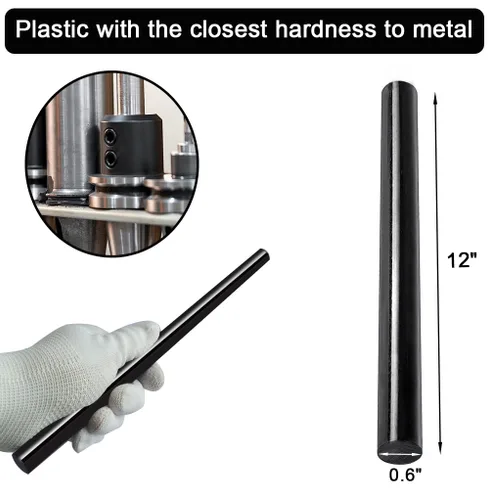 Miniatura 2 de Varillas redondas de copolímero acetal (2 unidades) – Varilla redonda de plástico de copolímero acetal negro opaco (POM) de 5/8 pulgadas de diámetro