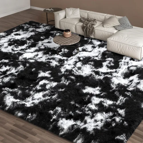 Miniatura 77 de EVOIONOS - Alfombra redonda gris para dormitorio, 5x5 pies; alfombras circulares suaves y esponjosas para sala de estar, alfombras de felpa peludas