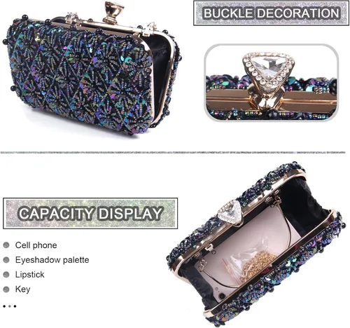 Miniatura 4 de FUKZTE Bolso cruzado de noche con purpurina para mujer