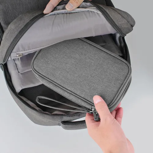 Miniatura 6 de Bevegekos Organizador mediano de viaje Tech, bolsa de transporte para electrónica y accesorios (gris oscuro, mediano)