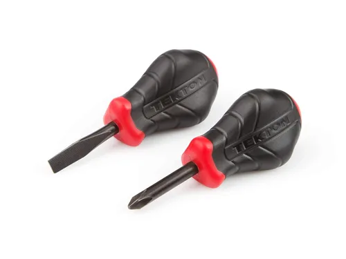 TEKTON DRV41208 - Juego de destornilladores de hoja de óxido negro de alto par de mango ancho, 2 piezas (#2, 1/4 pulgadas)