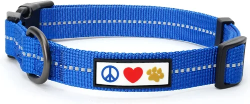 Miniatura 13 de Pawtitas - Collar reflectante para perro - Nombre y número de teléfono personalizados, ajustable para perros pequeños y cachorros - Morado Púrpura