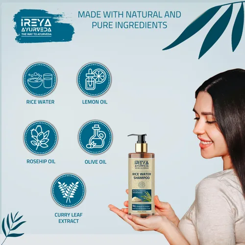 Miniatura 4 de Champú de agua de arroz para cabello con aceite de rosa mosqueta, 6.8 fl oz (6.76 onzas) de agua de arroz para el crecimiento del cabello y cabello