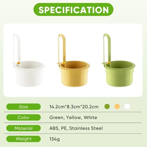 Miniatura 9 de Colador colgante de residuos de alimentos para fregadero, cesta coladora de fregadero con descarga de prensa, diseño autolimpiante, colador de Verde