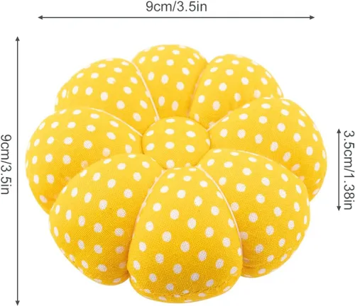 Miniatura 3 de Rolybag Cojines de muñeca con correa elástica, aguja de calabaza para costura, alfileres para costura o manualidades (amarillo)