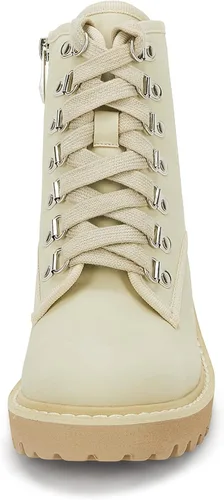 Miniatura 4 de Coutgo Botas de combate con suela de lengüeta para mujer botas de combate con cordones plataforma de tacón grueso con cremallera para senderismo