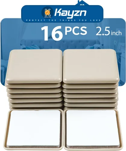 Deslizadores de muebles autoadhesivos de 2.5 pulgadas, 16 deslizadores cuadrados para muebles, deslizadores de sillas autoadhesivos, deslizadores de