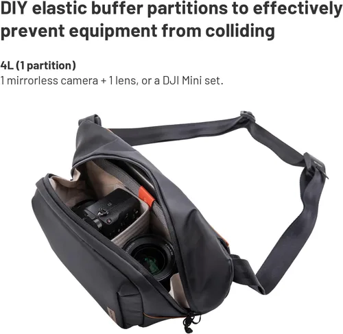 Miniatura 3 de PGYTECH OneGo Solo V2 Bolsa Bandolera para Cámara, Bolsa de Pecho para Cámara de 4L Bandolera Riñonera para Fotógrafos de Viajes Urbanos, Bolsa