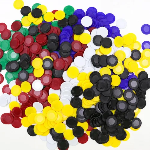 Miniatura 7 de 600 mini fichas de póquer de plástico en 6 colores, fichas de juego de cartas de póquer a granel para jugar, aprender matemáticas, contar