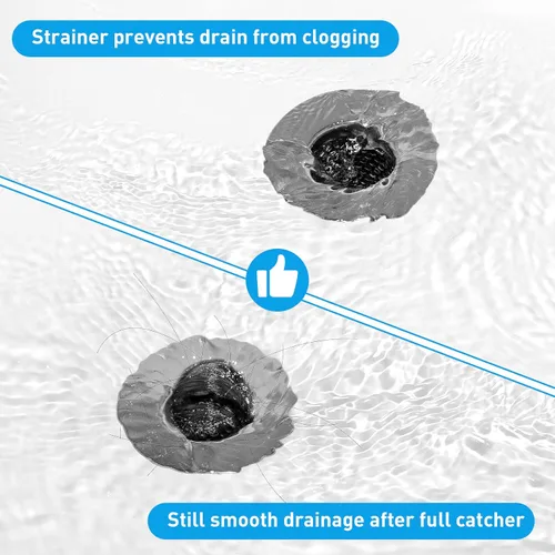 Miniatura 7 de 2 piezas de filtros de drenaje para fregadero de baño, 1" pequeño cónico de acero inoxidable premium poroso colector de pelo, filtro de drenaje
