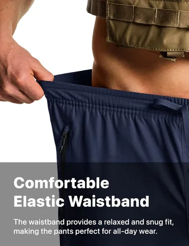 Miniatura 6 de CQR Pantalones de senderismo ligeros para hombre, pantalones deportivos reflectantes al aire libre, pantalones deportivos de entrenamiento
