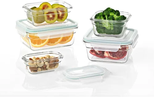 Miniatura 2 de Glasslock Juego de 10 recipientes de almacenamiento de alimentos de vidrio aptos para horno y microondas
