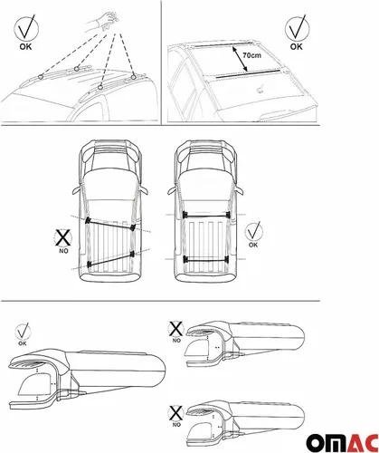 Miniatura 6 de OMAC Barras transversales de aluminio para Toyota RAV4 2006-2012 – Max 165 lb / 75 kg – 2 barras plateadas