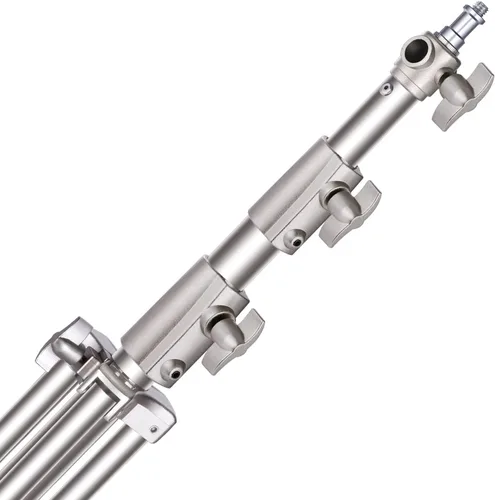 Miniatura 5 de NEEWER Soporte de luz de acero inoxidable de 102 pulgadas/2.6m, soporte de trípode de fotografía resistente acolchado con resorte con adaptador