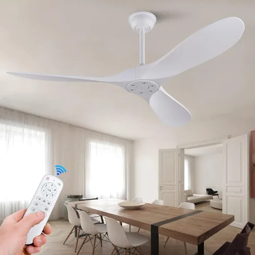 Miniatura 15 de Ventilador de techo negro de 36 pulgadas, 6 velocidades, motor de CC silencioso reversible, 3 aspas ABS, diseño moderno sin luz, control remoto