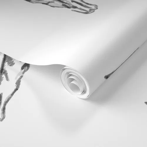 Miniatura 2 de Muestro de papel tapiz extraíble – vaca cráneo toro negro blanco vaquero occidental rústico personalizado pre-pegado papel pintado por Spoonflower