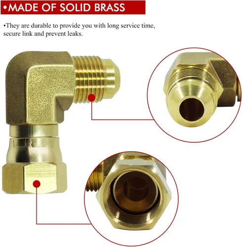 Miniatura 5 de MENSI Conexiones de acoplamiento de conector de codo de 90 grados de gas propano, agua, aceite para parrillas de barbacoa, reemplazo de calentador
