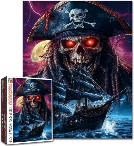 Rompecabezas de 1000 piezas para adultos, rompecabezas de barco pirata para desafiantes juegos de actividades familiares, rompecabezas de arte de
