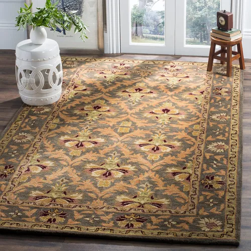 Miniatura 11 de SAFAVIEH Antiquity Collection AT54B - Alfombra redonda de lana oriental de primera calidad, hecha a mano, 3 pies 6 pulgadas, color salvia / dorado