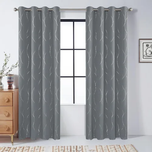 Miniatura 46 de BUHUA - Paneles de cortinas opacas para sala de estar, cortinas grises con aislamiento térmico, cortinas de ventana para dormitorio - 72 pulgadas