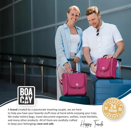 Miniatura 9 de Bolsa de aseo colgante extra grande de viaje BOACAY para mujeres y hombres, bolsa de maquillaje