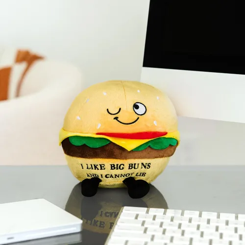Miniatura 3 de Punchkins Almohada de Hamburguesa de Felpa - Me gustan las grandes hamburguesas y no puedo mentir, gracioso peluche de hamburguesa, regalo