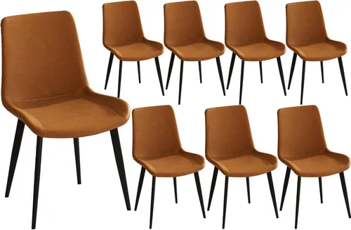 Miniatura 11 de Sillas de comedor con respaldo cómodo y patas de metal resistentes, modernas sillas tapizadas de piel sintética para cocina y oficina para comedor