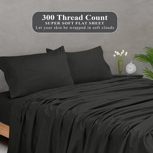 Miniatura 5 de Royale Linens Sábana encimera de 300 hilos de 100 % algodón peinado de fibras largas, súper suave, sábana encimera de tamaño individual se vende por