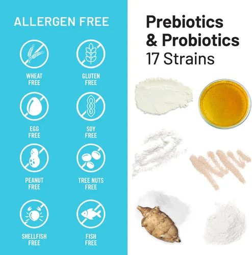 Miniatura 5 de NatureWise Probióticos 70 mil millones de UFC, 17 cepas + prebióticos orgánicos, apoyo para la salud inmunológica, digestiva e intestinal