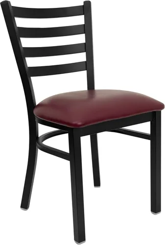 Miniatura 10 de Flash Furniture Hercules Series - Sillas comerciales de restaurante con respaldo de escalera, sillas de comedor modernas y ligeras de metal