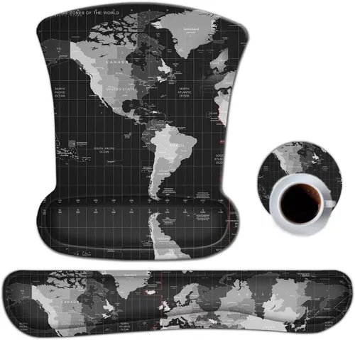 Miniatura 23 de ToLuLu - Alfombrilla ergonómica para mouse y mouse con reposamuñecas para teclado, para computadora, laptop, PC, cómoda y duradera, reposamuñecas