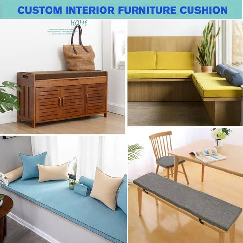 Miniatura 5 de Cojín de silla personalizado, cojín de banco para muebles de patio con ventana de bahía, cojín de taburete largo, diseño de tuberías personalizadas