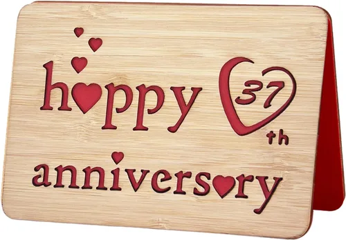Miniatura 36 de Tarjeta de felicitación de madera para el primer aniversario, hecha a mano, 1 año, aniversario de boda, tarjeta de primer aniversario para ella, él
