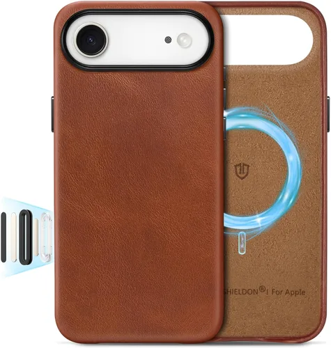 Miniatura 16 de SHIELDON Funda de cuero genuino para iPhone 17 Pro Max de 6.9 pulgadas 2025, [botón de la cámara actualizado], compatible con Magsafe, carga Azul