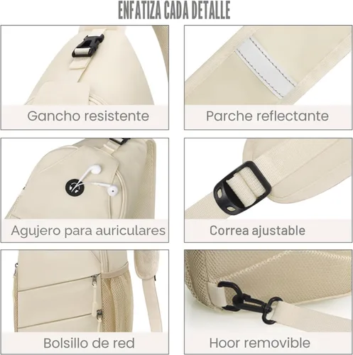 Miniatura 5 de Pritent Bolsos cruzados para mujeres y hombres, mochila de moda, bolsa casual para el pecho con correa de hombro convertible