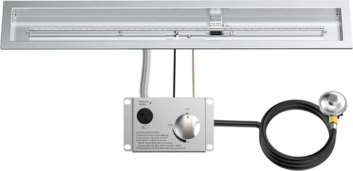Miniatura 10 de Skyflame Kit de quemador lineal de acero inoxidable de 30 pulgadas con detección de llama, encendido electrónico por chispa y manguera reguladora