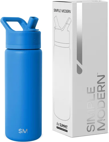 Miniatura 64 de Simple Modern botella de agua reutilizable con tapa con pajilla, de acero inoxidable con aislamiento al vacío, para gimnasio, viajes y deportes