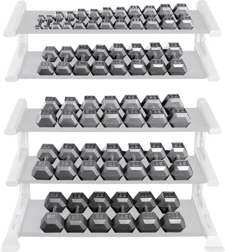 Miniatura 2 de Body-Solid Mancuerna hexagonal de hierro fundido, pesas de mano para hombres y mujeres, mancuernas de peso para entrenamiento de fuerza, culturismo