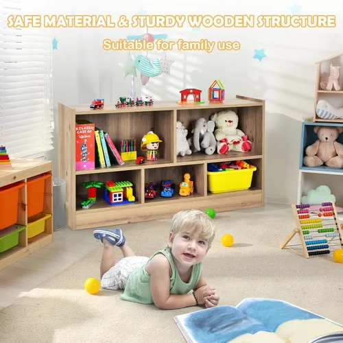 Miniatura 6 de Costzon Organizador de almacenamiento de juguetes para niños, almacenamiento escolar de 5 secciones para organizar libros, juguetes, estantería