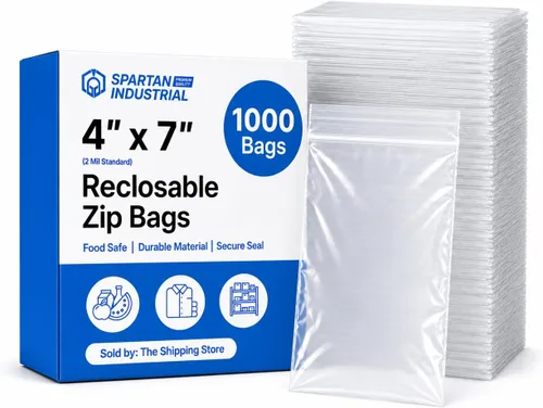 Miniatura 13 de Spartan Industrial - Bolsas de polietileno de plástico transparente con cierre de 4 x 5 pulgadas (1000 unidades) de 2 mil con cierre resellable