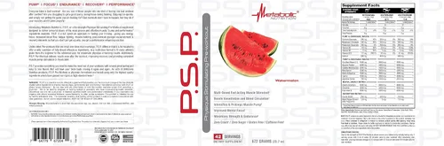 Miniatura 2 de Metabolic Nutrition P.S.P. Físico estimulante preentrenamiento 23.70 oz sin azúcar sin cafeína (sandía)